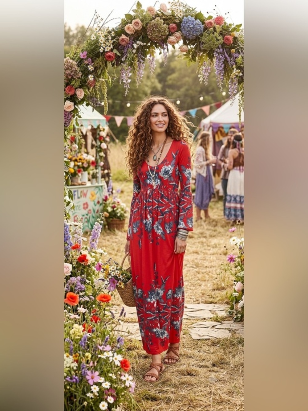 NWOT Free People Midnight Garden Red Maxi Dress Size XS - Picture 1 of 14